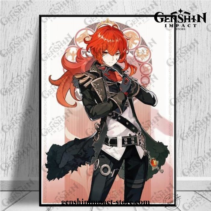 2021 Diluc Handsome Genshin Impact Wall Art