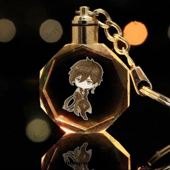 2021 New Genshin Impact Led Keychain Zhongli