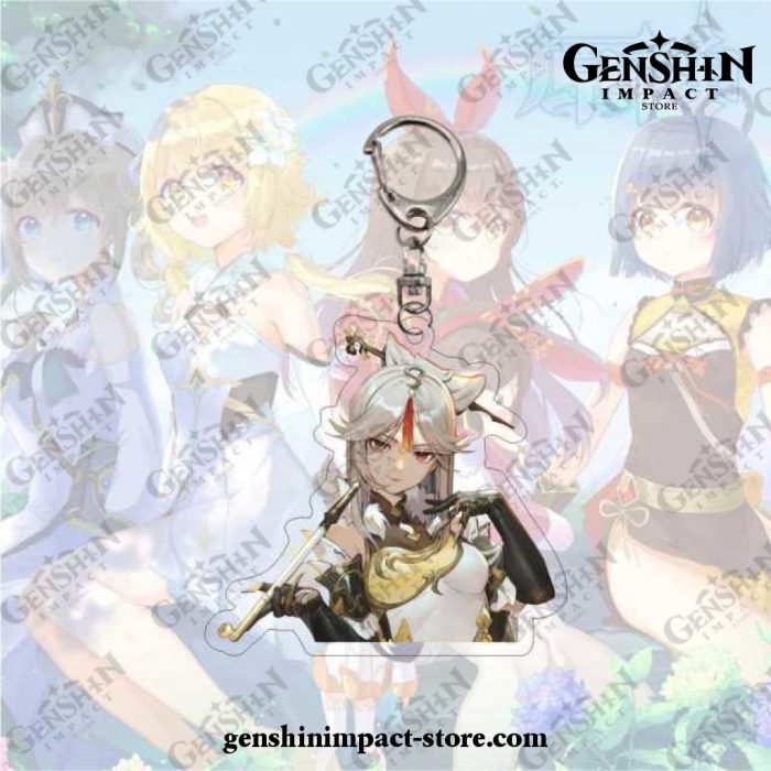 2021 Ningguang Genshin Impact Acrylic Double Sided Transparent Keychain