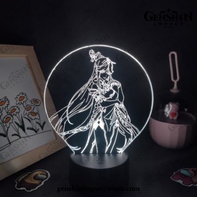 2021 Ningguang Genshin Impact Figure 3D Lamp Led Rgb Night Lights Black Base / 7 Color No Remote