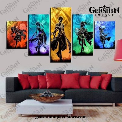 5 Pieces Fischl Genshin Impact Hero Vison Canvas Wall Art