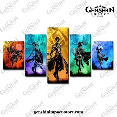 5 Pieces Fischl Genshin Impact Hero Vison Canvas Wall Art