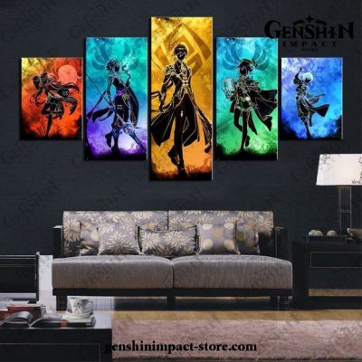 5 Pieces Fischl Genshin Impact Hero Vison Canvas Wall Art