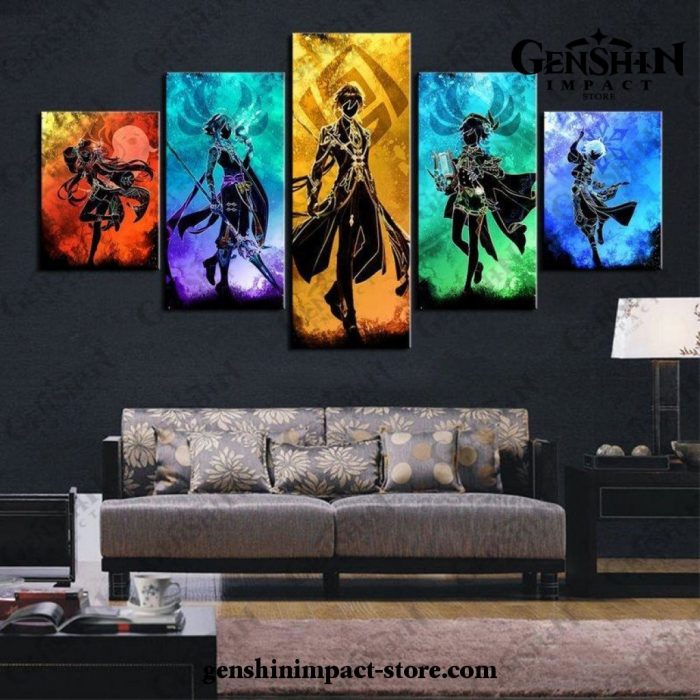 5 Pieces Fischl Genshin Impact Hero Vison Canvas Wall Art