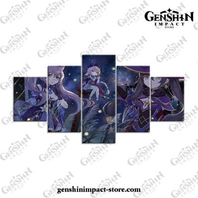 5 Pieces Genshin Impact Star Night Canvas Wall Art