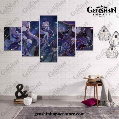 5 Pieces Genshin Impact Star Night Canvas Wall Art