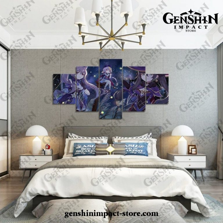 5 Pieces Genshin Impact Star Night Canvas Wall Art - Genshin Impact Store