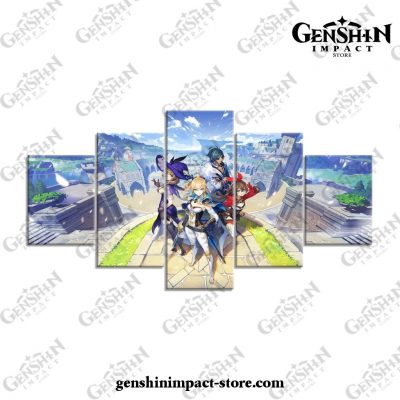 5 Pieces Genshin Impact Team Canvas Wall Art