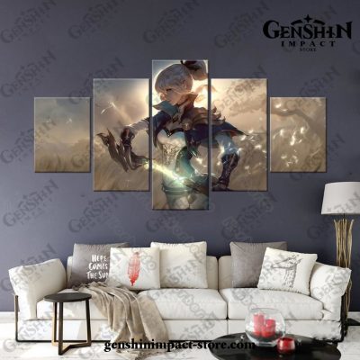 5 Pieces Jean Genshin Impact Canvas Wall Art