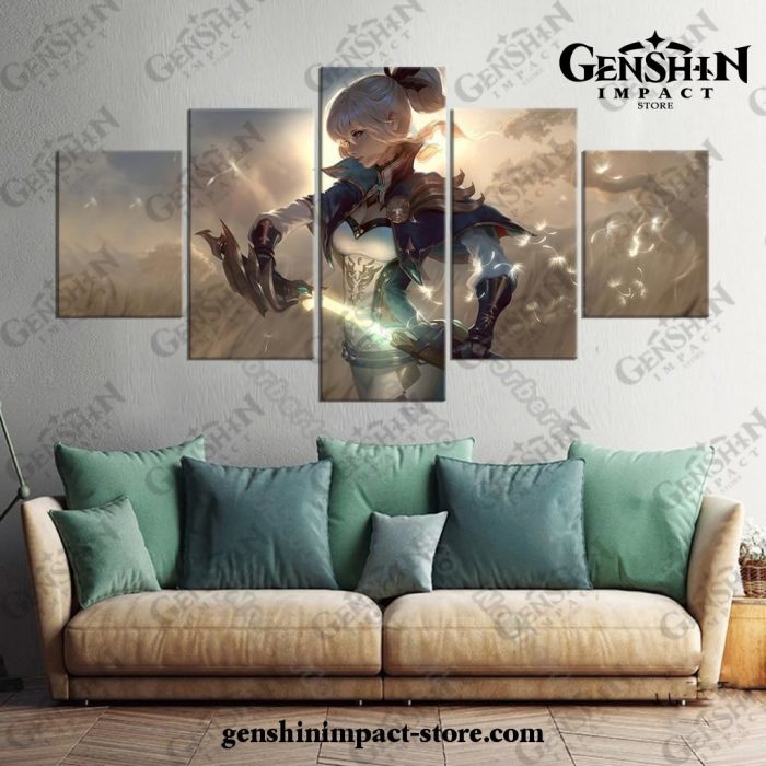 5 Pieces Jean Genshin Impact Canvas Wall Art