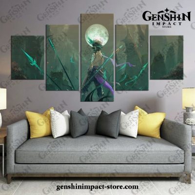 5 Pieces Xiao Genshin Impact Canvas Wall Art