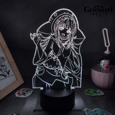 Cute Genshin Impact Figure 3D Lamp Led Rgb Night Lights Black Base / 16 Color With Remote