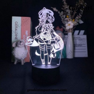 Cute Qiqi Genshin Impact Figure 3D Lamp Led Rgb Night Lights Solid Black Base / 7 Colors No Remote