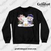 Diona And Qiqi [Genshin Impact] Crewneck Sweatshirt Black / S