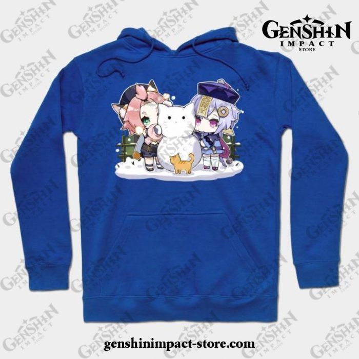 Diona And Qiqi [Genshin Impact] Hoodie Blue / S