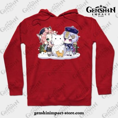 Diona And Qiqi [Genshin Impact] Hoodie Red / S