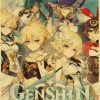 Game Genshin Impact Vintage Kraft Paper Poster