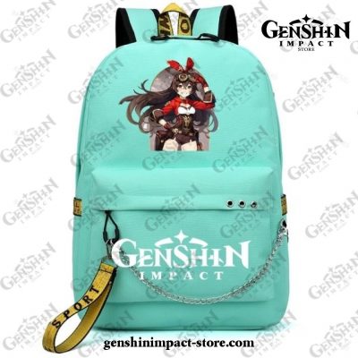 Genshin Impact Amber Waterproof Backpack Children School Bags White