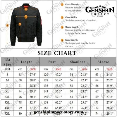 Genshin Impact Bomber Jacket Mens Winter Coats