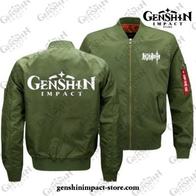 Genshin Impact Bomber Jacket Mens Winter Coats Green / 5Xl
