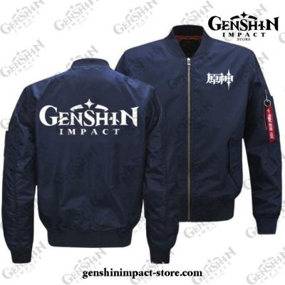 Genshin Impact Bomber Jacket Mens Winter Coats Navy / 5Xl
