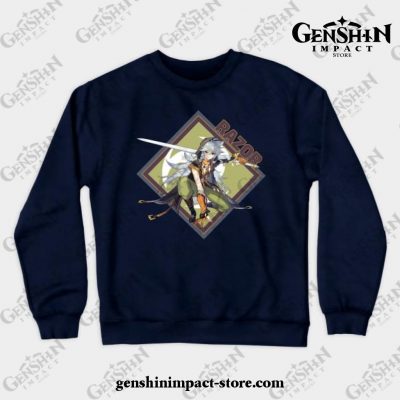 Genshin Impact Collection - Razor Crewneck Sweatshirt Navy Blue / S