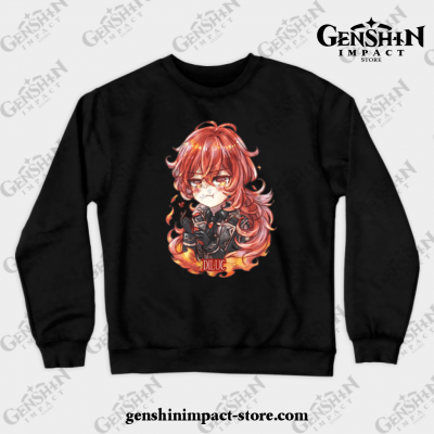 Genshin Impact Diluc 2 Crewneck Sweatshirt Black / S