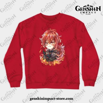 Genshin Impact Diluc 2 Crewneck Sweatshirt Red / S