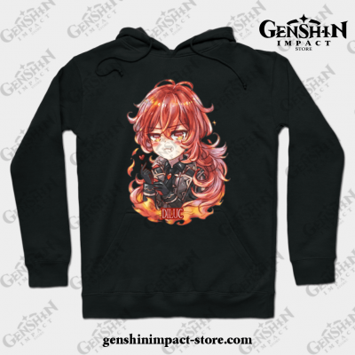 Genshin Impact Diluc 2 Hoodie Black / S