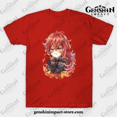 Genshin Impact Diluc 2 T-Shirt Red / S