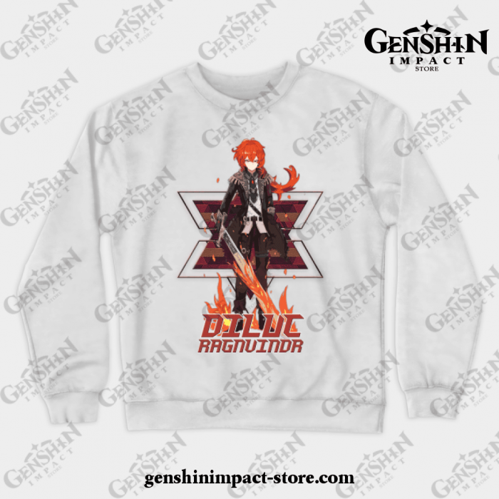 Genshin Impact - Diluc 3.1 Crewneck Sweatshirt White / S