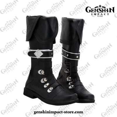 Genshin Impact Diluc Cosplay Shoes Black Boots