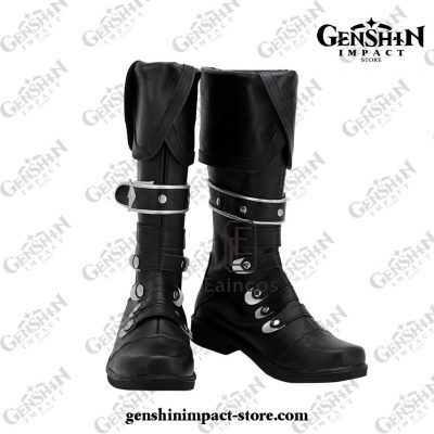 Genshin Impact Diluc Cosplay Shoes Black Boots