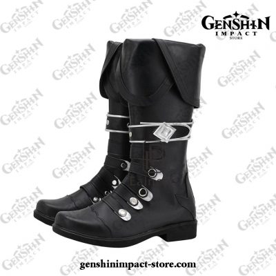 Genshin Impact Diluc Cosplay Shoes Black Boots