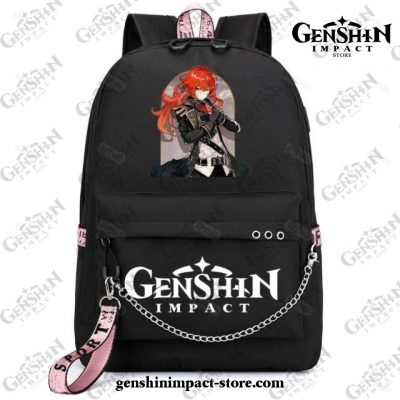 Genshin Impact Diluc Waterproof Backpack Children School Bags Black