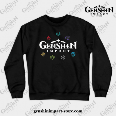 Genshin Impact Elements (Colours) Crewneck Sweatshirt Black / S