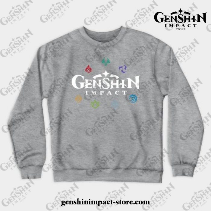 Genshin Impact Elements (Colours) Crewneck Sweatshirt Gray / S