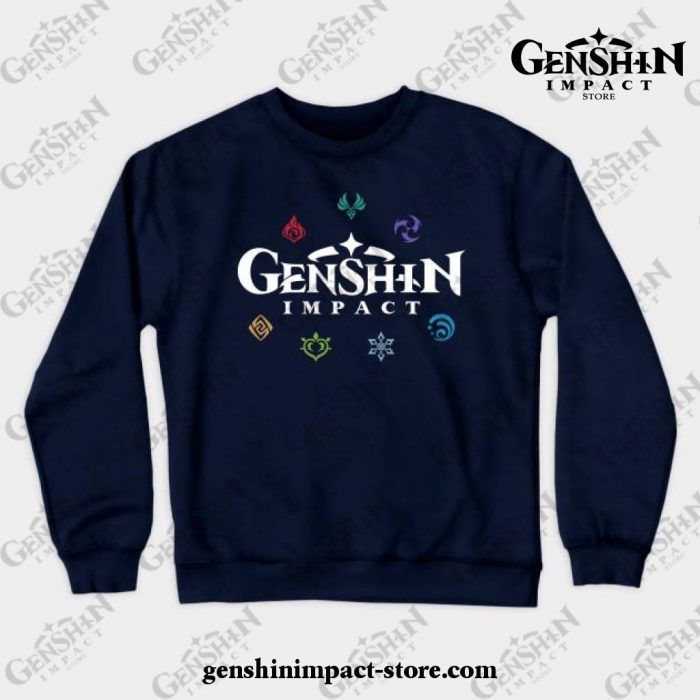 Genshin Impact Elements (Colours) Crewneck Sweatshirt Navy Blue / S