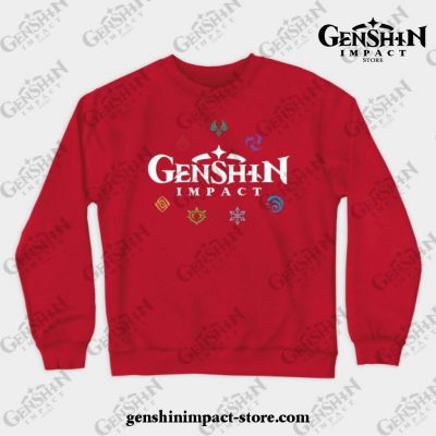 Genshin Impact Elements (Colours) Crewneck Sweatshirt Red / S