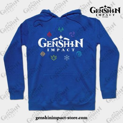 Genshin Impact Elements (Colours) Hoodie Blue / S