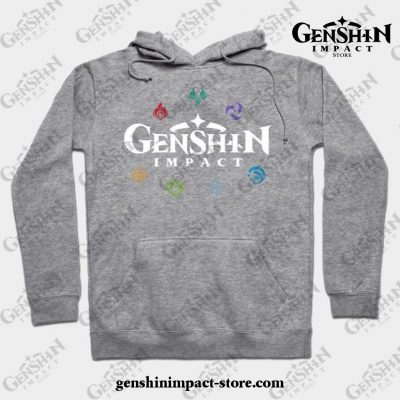Genshin Impact Elements (Colours) Hoodie Gray / S