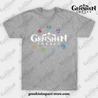 Genshin Impact Elements (Colours) T-Shirt Gray / S