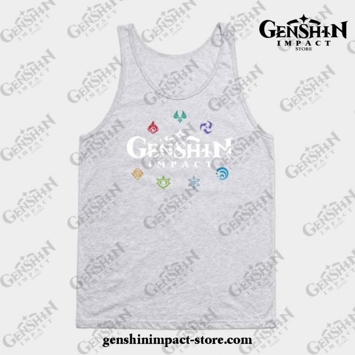 Genshin Impact Elements (Colours) Tank Top Gray / S