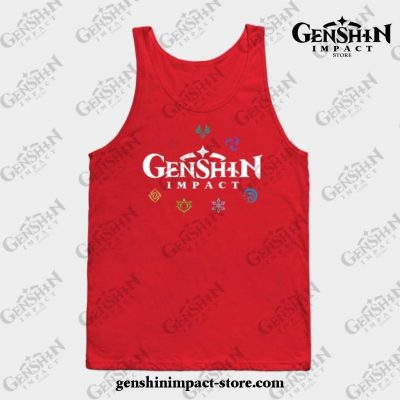 Genshin Impact Elements (Colours) Tank Top Red / S