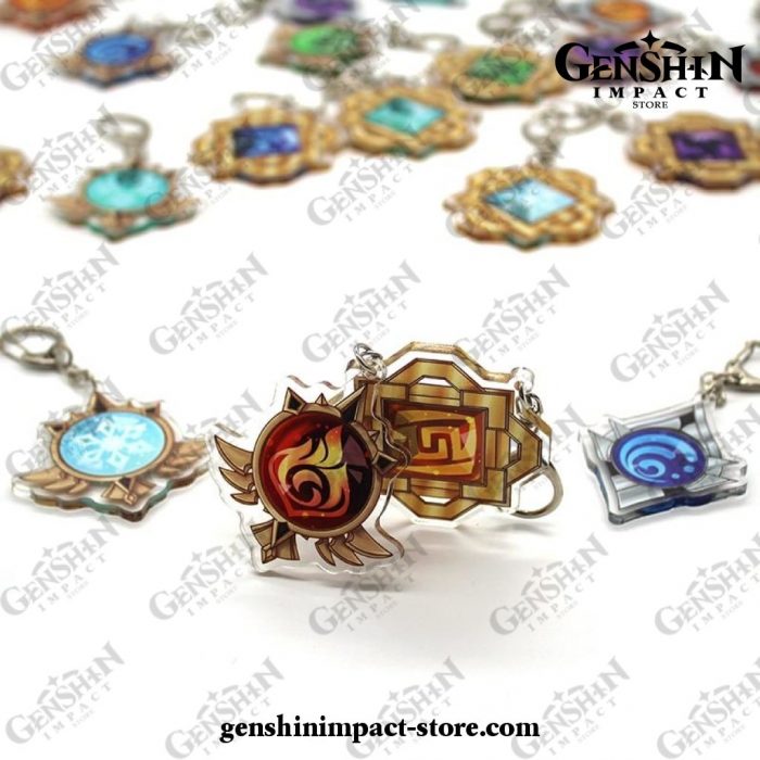 Genshin Impact Gods Eye Element Vision Acrylic Keychain