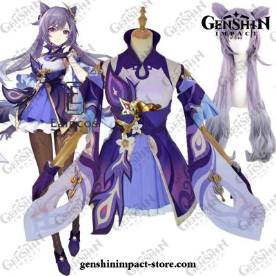 Genshin Impact Keqing Cosplay Costume Full Set