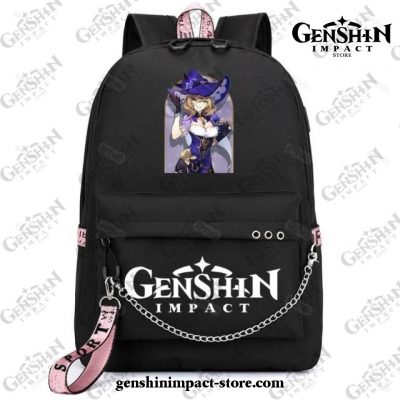 Genshin Impact Lisa Waterproof Backpack Children School Bags Black