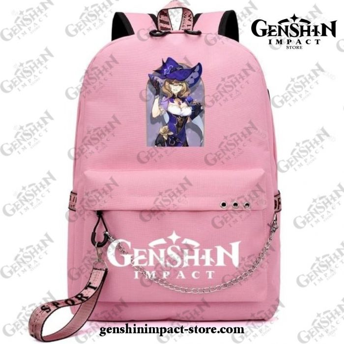 Genshin Impact Lisa Waterproof Backpack Children School Bags Pink