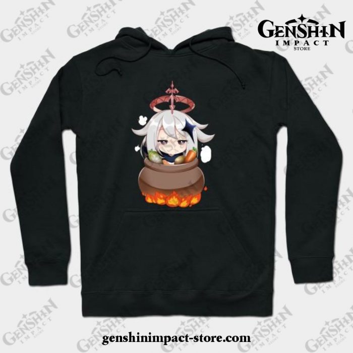 Genshin Impact Paimon Emergency Food Hoodie Black / S