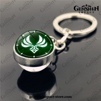 Genshin Impact Vision Crystal Keychain Double-Dided Glass Ball Anemo